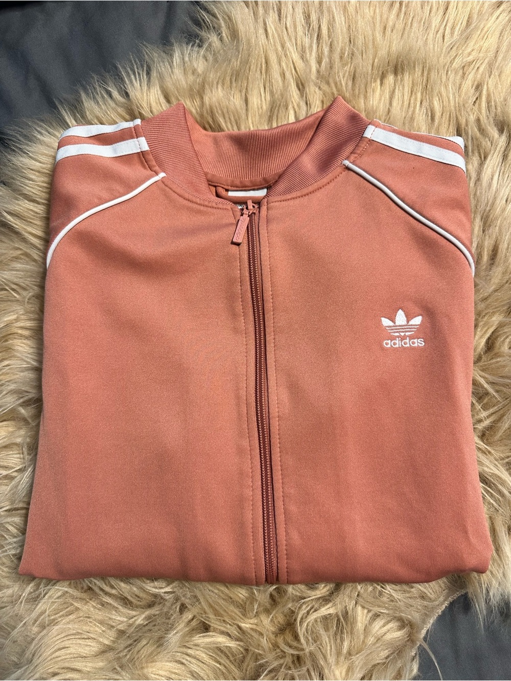 adidas Women's Dusty Rose Track Jacket with White Accents